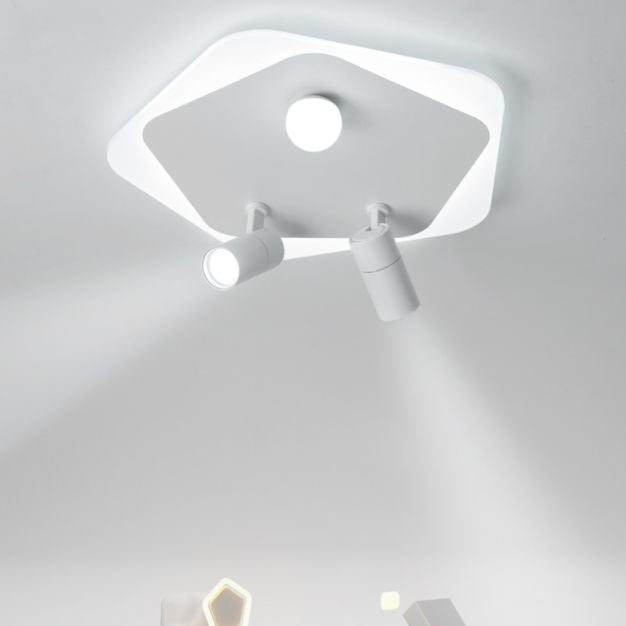 Lampe plate géométrique nouveau style moderne fer LED lampe plate avec 2 spots