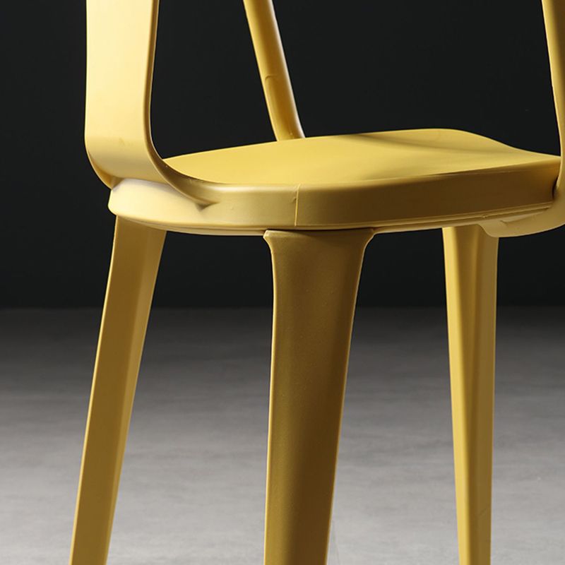 Contemporary Style Plastic Chair Kitchen Slat Back Arm Chairs (Set of 2)