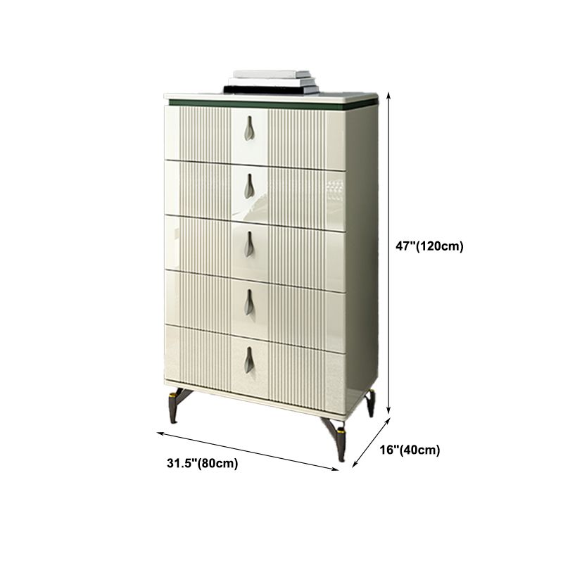 Contemporary Wooden Chest Bedroom Vertical Storage Chest with Drawers