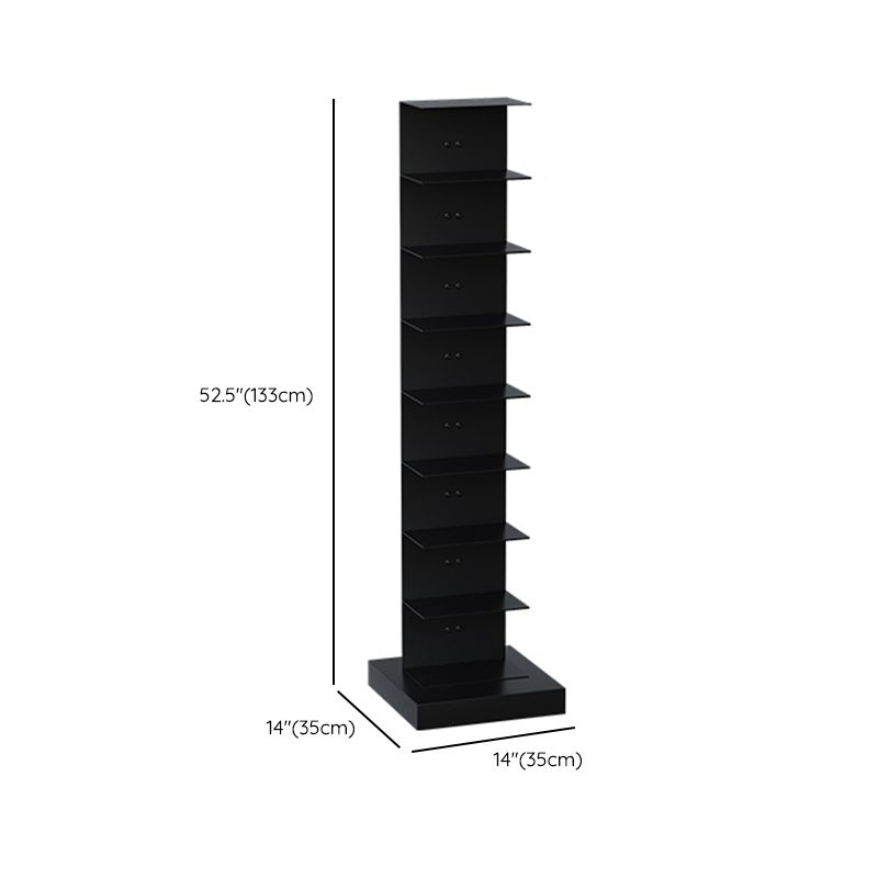 Contemporary Metal Bookshelf Black Geometric Shelf Bookcase for Study Room
