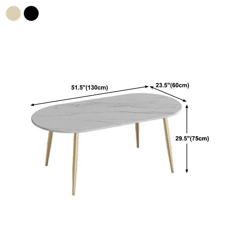 Modern Oval Dinette Table White Home Kitchen Dinner Stone Top 4-foot Resin Table