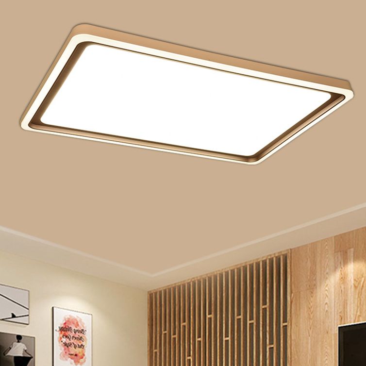 Acrylic Geometric Shaped Ceiling Lighting Simple Coffee and White LED Flush Mount Light