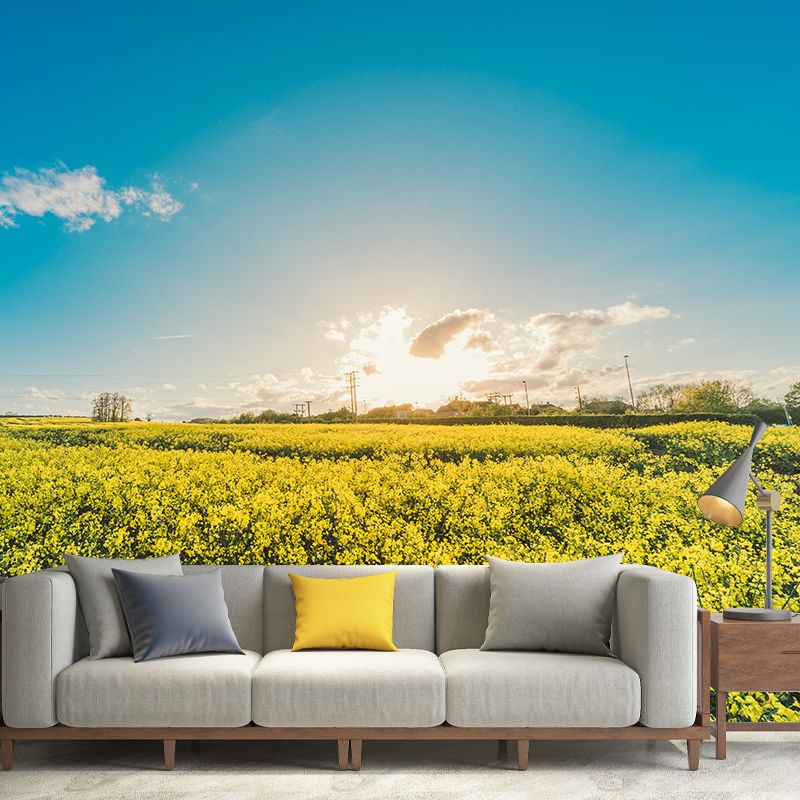 Many Flowers Wall Mural Mildew Resistant Wall Decor for Sitting Room Bedroom