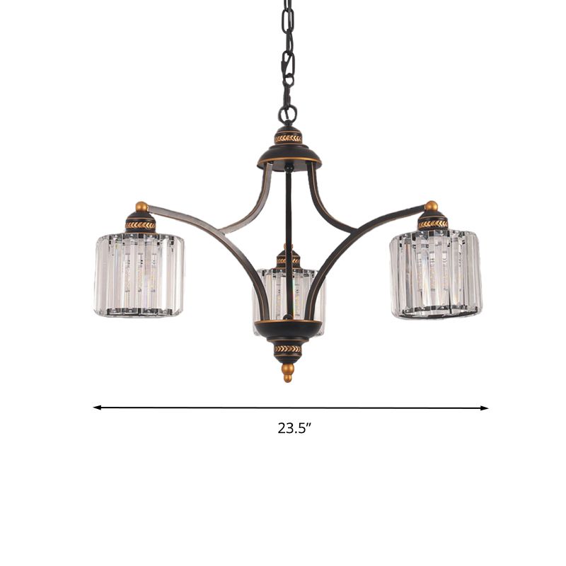 Curva Brazo de la sala de estar Luz Luz tradicional transparente de cristal Tri-sado