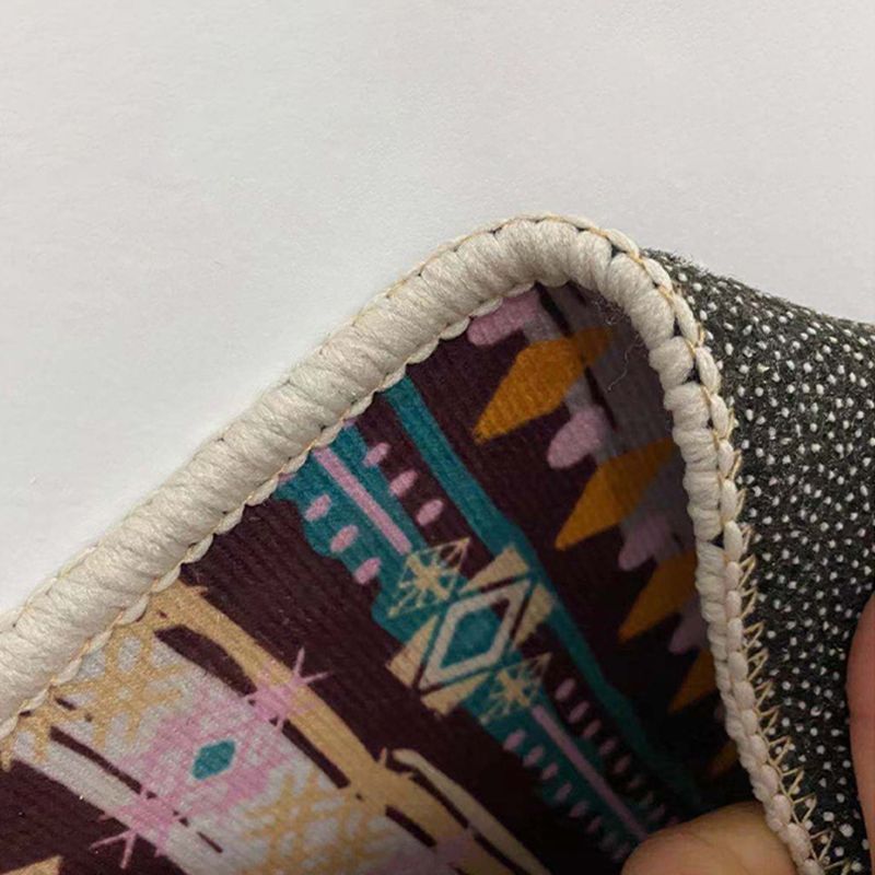 Classical Ink Branch Printing Rug Color Mixed Polyester Carpet Stain Resistant Indoor Rug for Home Decor