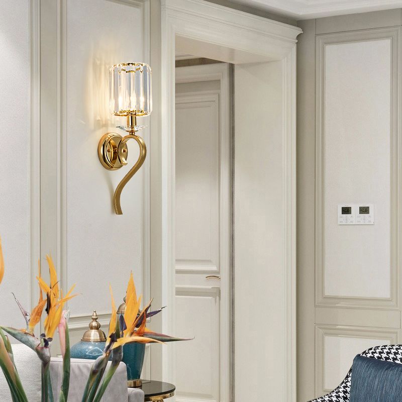 Luces de pared de cristal nórdicas modernas lámparas montadas en la pared de cilindro para sala de estar