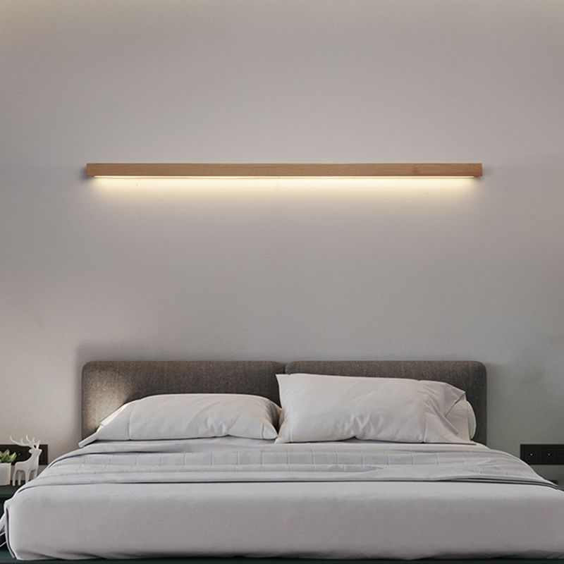 Sombra lineal madera pared apliques de estilo moderno luz de pared de luz simple en marrón