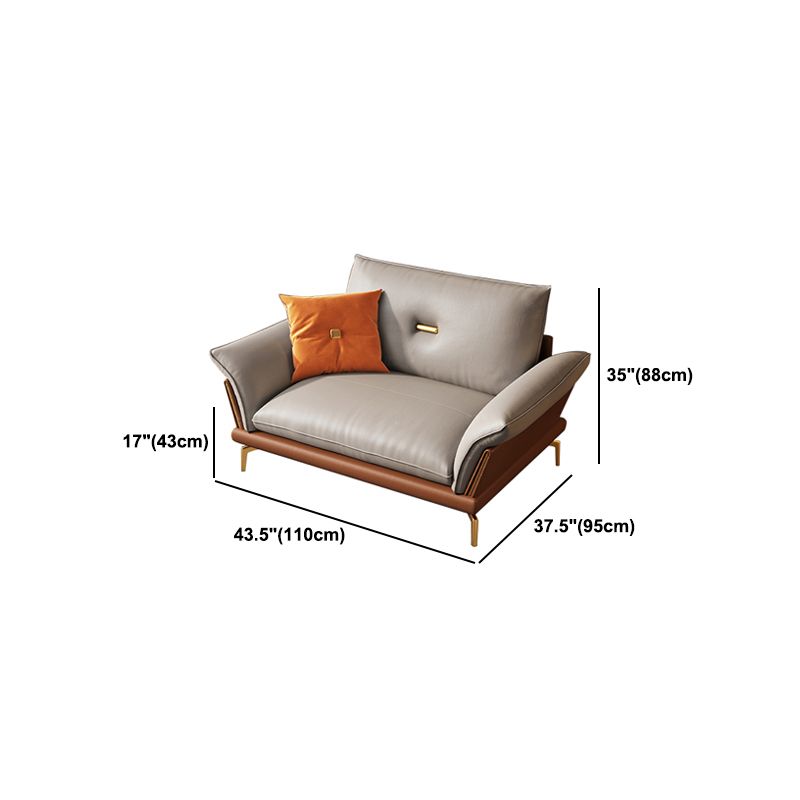 Modern Cushions Sofa 37.40" D x 34.64" H Flared Arm Sofa for Living Room