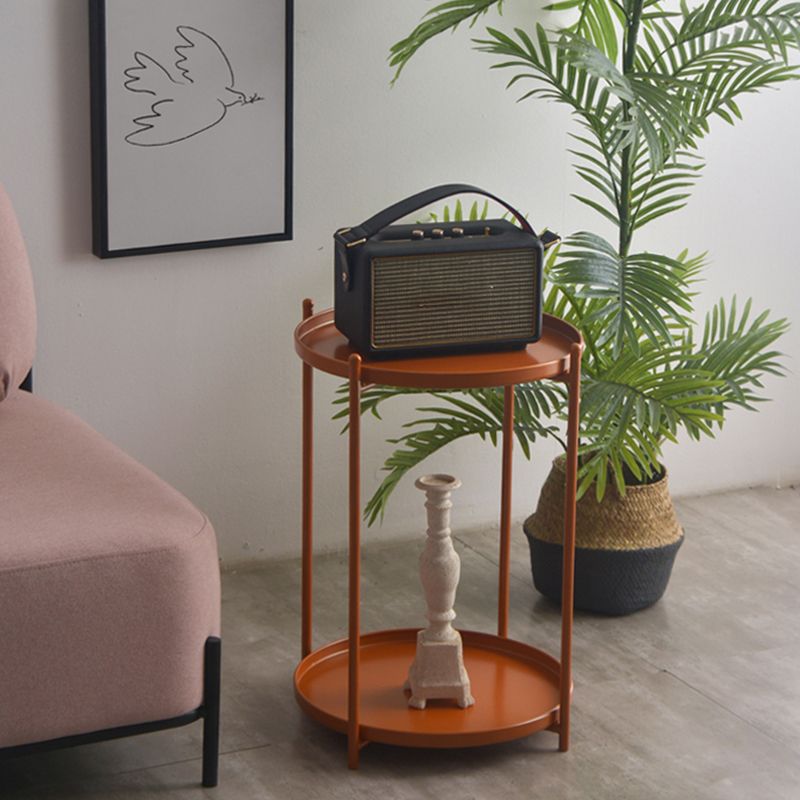 Mid-Century Round Tray Top Side End Table 4 Legs Side Side Table