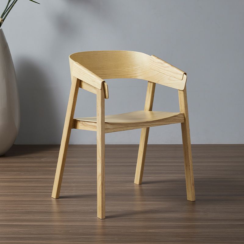 Traditional Open Back Chairs Dining Arm Chair with Wooden Legs for Kitchen