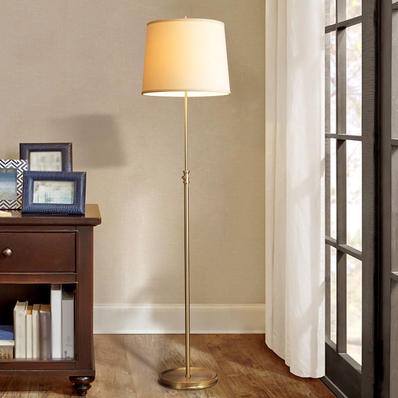 Taps toelopende vorm stof opstaan lamp klassiek 1-licht woonkamer verstelbaar vloerlicht in goud