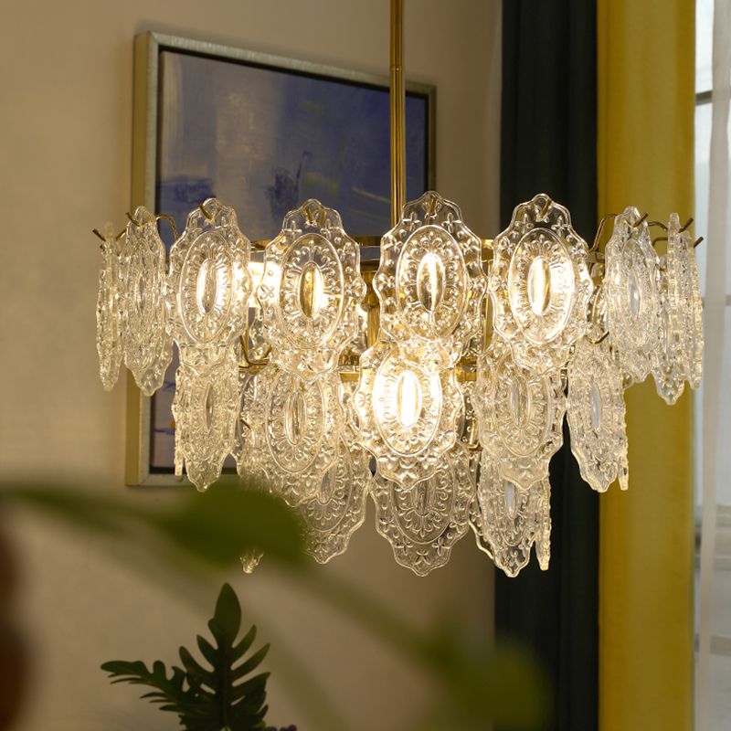 Contemporary Style Geometry Pendant Chandeliers Glass Pendant Lights in Gold