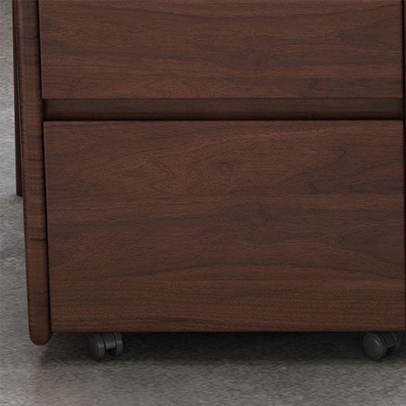 Modern Square Wood Cabinet on Wheels Side Cabinet with Drawer