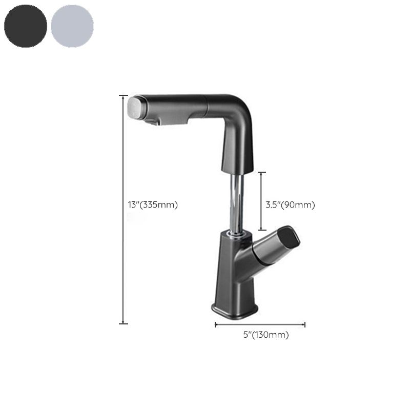 Modern Vessel Faucet Brass Lever Handles Swivel Spout Bathroom Sink Faucet