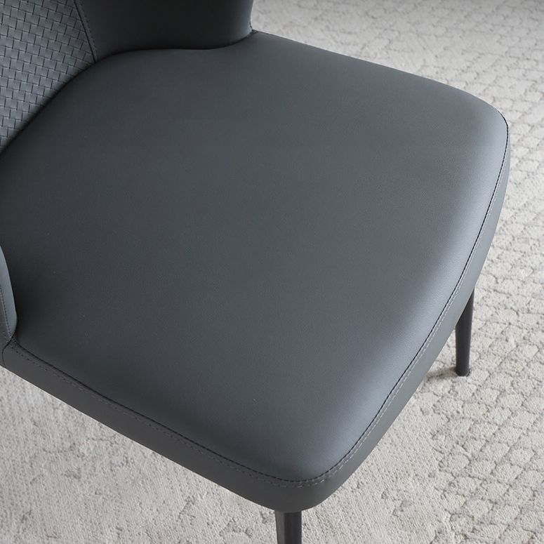 Contemporary Chair Armless Windsor Back Side Chairs for Kitchen with Metal Legs