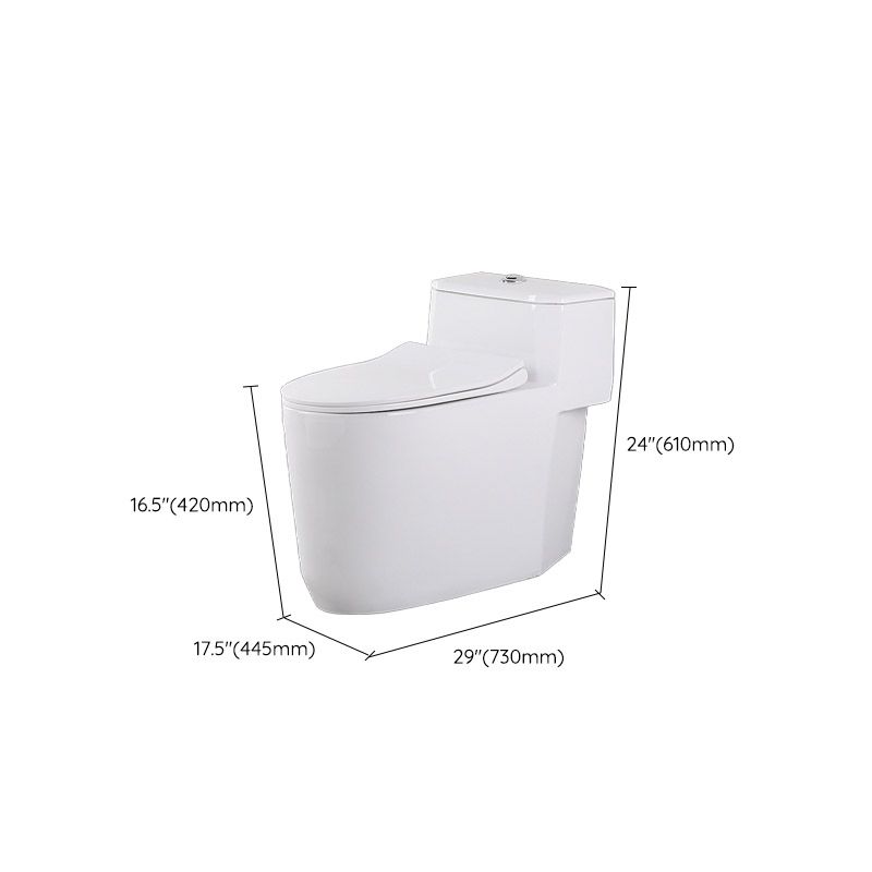 Modern White Flush Toilet Floor Mounted Toilet Bowl with Slow Close Seat for Washroom