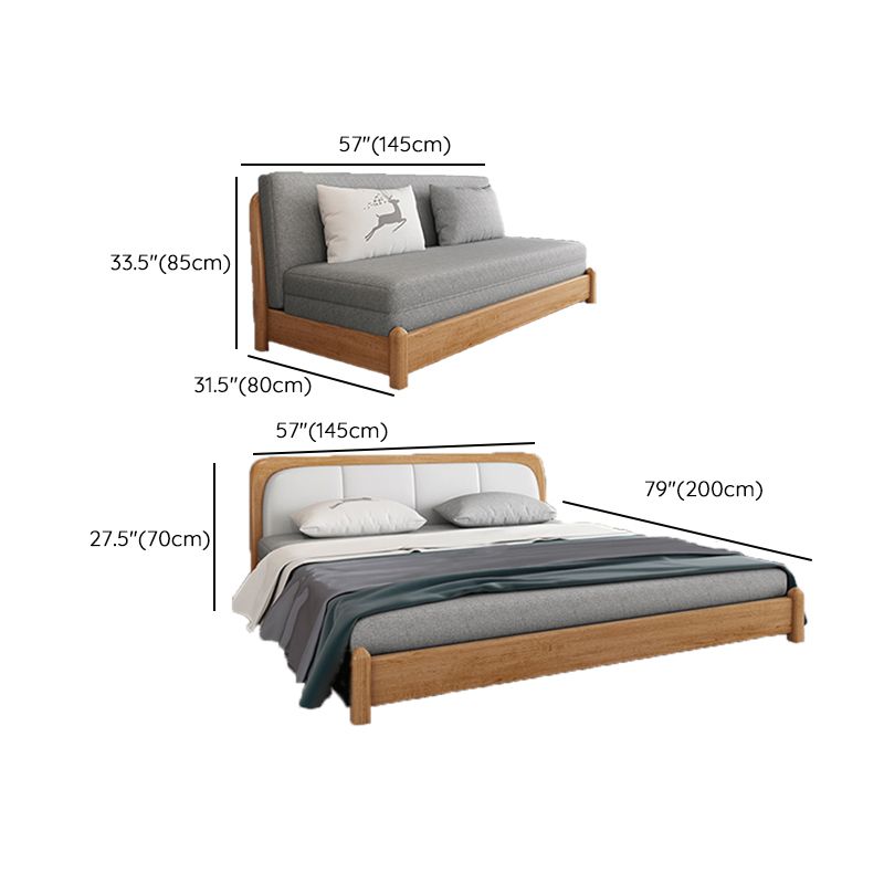 31" Wide Contemporary Sleeper Sofa Futon Gray Wood Sleeper Sofa
