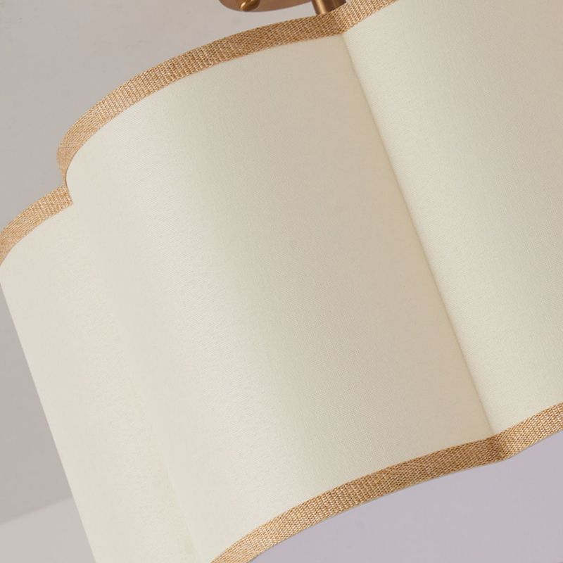 American Style Ceiling Light Geometry Shape Ceiling Lamp with Fabric Shade for Living Room