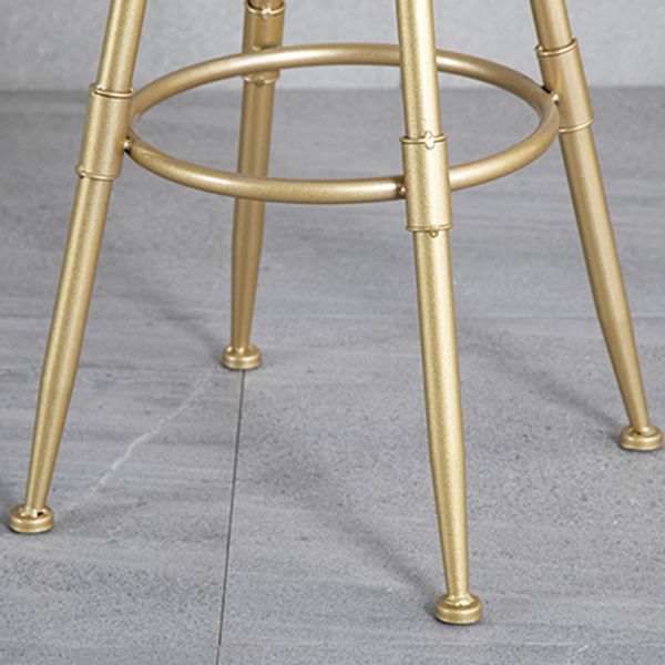 Living Room Glam Style Barstool Gold 4 Legs Bar Stool with Pedal