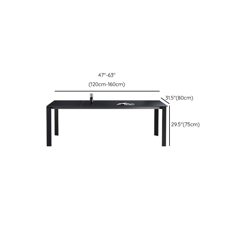 5/7/9 Pcs Modern Stone Rectangle Shape Dinette Table with Armless Chair