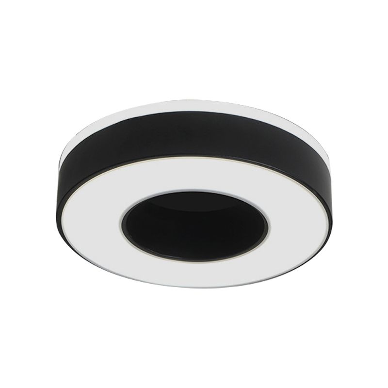 LED Corridor Ceiling Light Simple Black/White Flush Mounted Lamp with Small Square/Round Acrylic Frame, Warm/White Light
