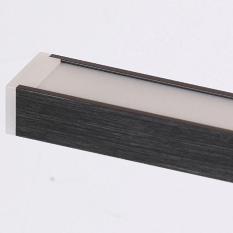 Linear Shade Metal Wall Sconce Modern Style 1-Light Mirror Wall Mount Lighting in Black