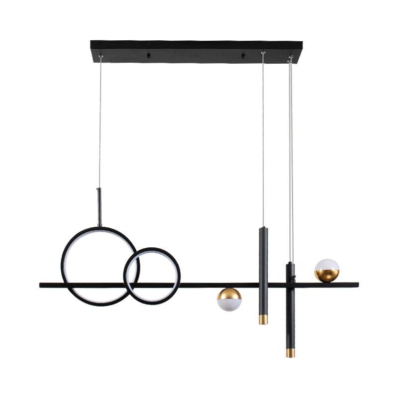 Linear LED Island Lighting in Contemporary Metal 6-Light Pendant Lights for Kitchen