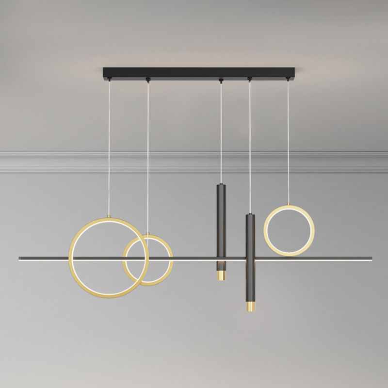 Luz de techo lineal Luz Modern Metal Island Pendants