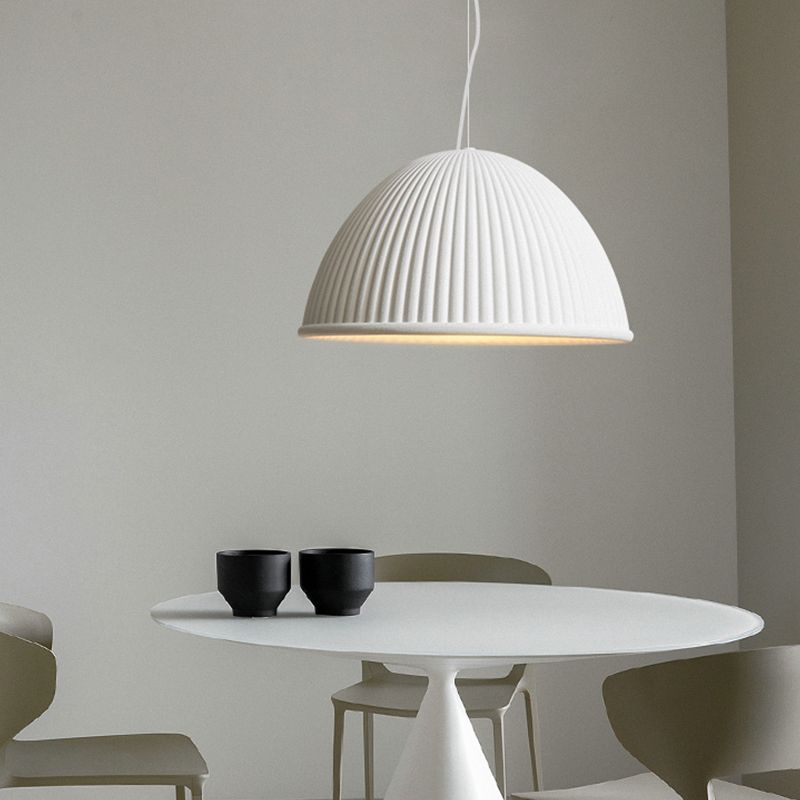 Salle à manger suspendue résine 1 ampoule de style macaron de style macaron en dôme