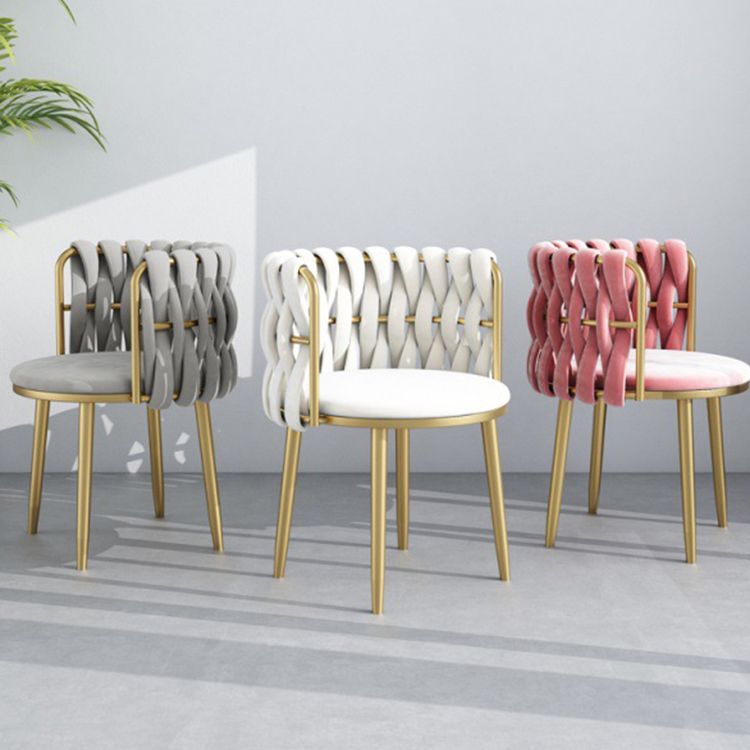 Velvet Upholstered Dining Chair Modern Furniture in Matte Finish for Indoor