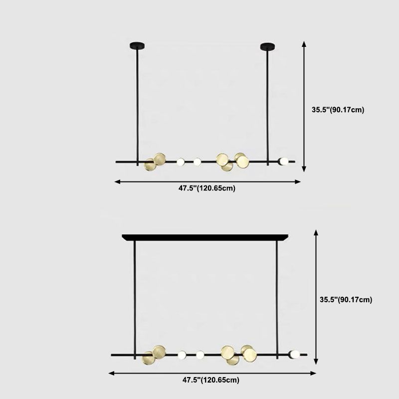 Postmodern Style LED Island Lamp Metal Dining Room Suspension Light Fixture