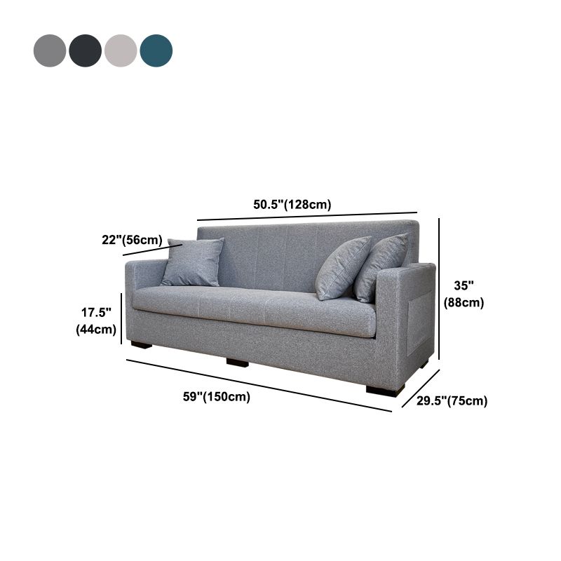 Living Room Contemporary Biscuit Back Square Arm Stationary Sofa