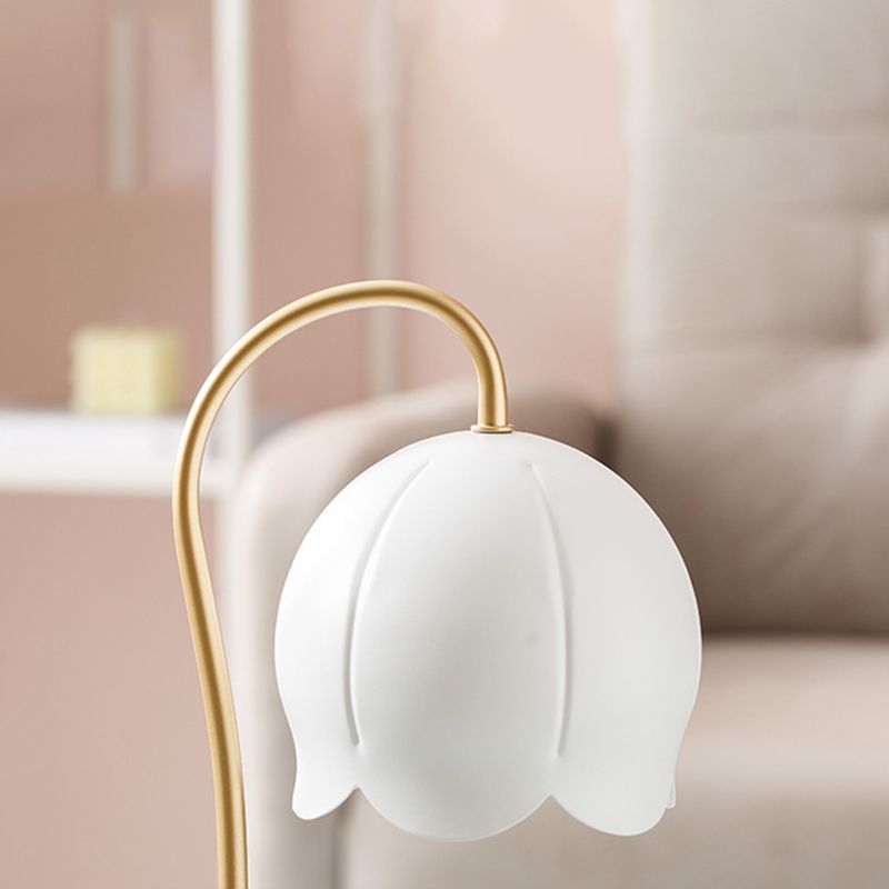 Night Floral Light Nordic Marble 1 Head Bedroom Table Table Lampe de cire sans bougies