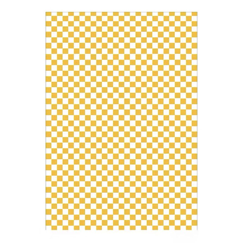 Green Modern Rug Polyester Grid Rug Stain Resistant Rug for Living Room