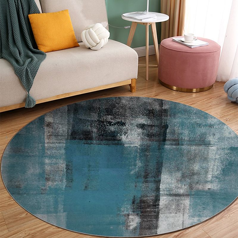 Orange Modern Rug Polyester Abstract Print Rug Washable Rug for Living Room