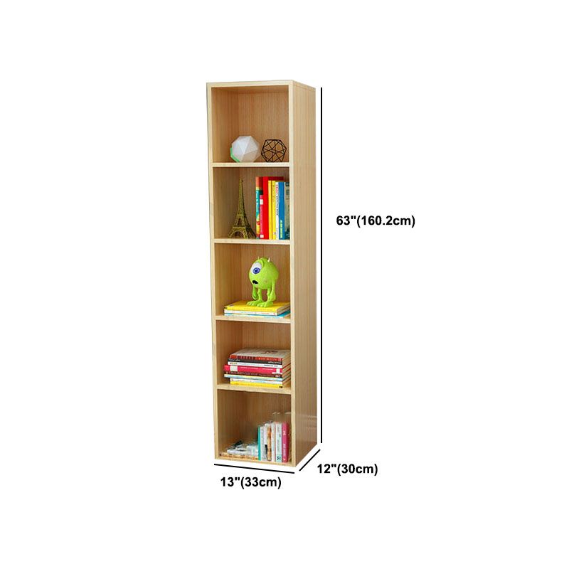 Modern Closed Back Bookshelf Wooden Shelf Bookcase for Study Room