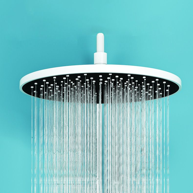 Wall Mounted Shower Arm Shower Faucet Metal Shower System with Slide Bar in White