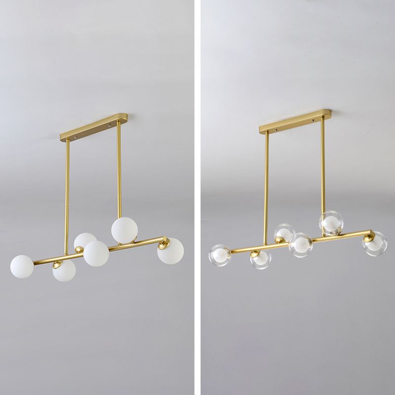 Contemporary Island Light Sphere Glass Island Chandelier Lights for Kitchen