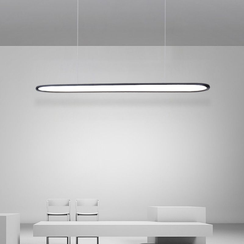 Versatile Ultrathin Island Pendant Lamp Minimalist Metal Dining Room LED Flush Mount Light