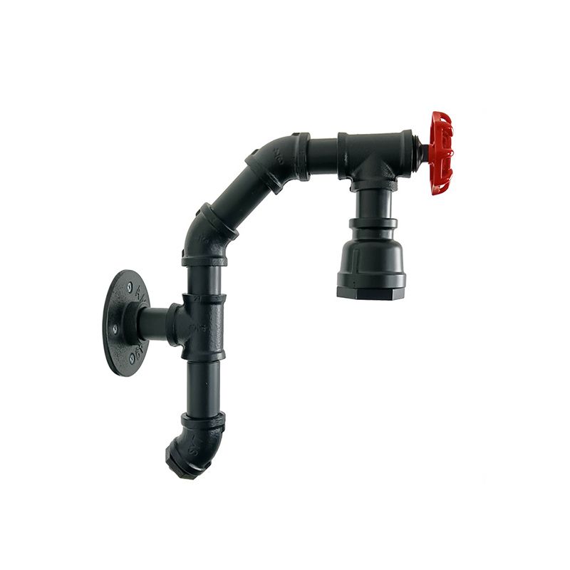 Industrial Wall Sconce Pipe Shape Wall Light with Metal Shade for Bedroom