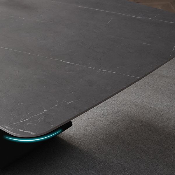 Modern 1/3/4/5/7 Pieces Grey Dining Table Set with Sintered Stone Top Steel Dinette Set