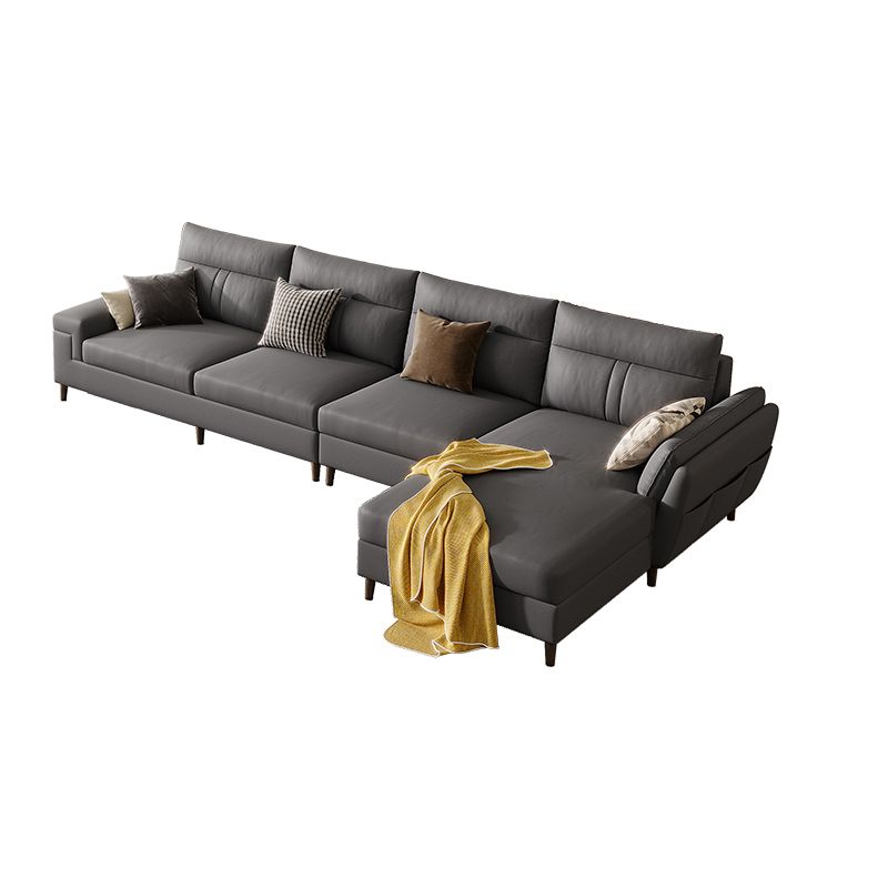 Fabric Pillow Top Arm Sectional Sofa 33.46"High Cushion Back Sofa with Storage