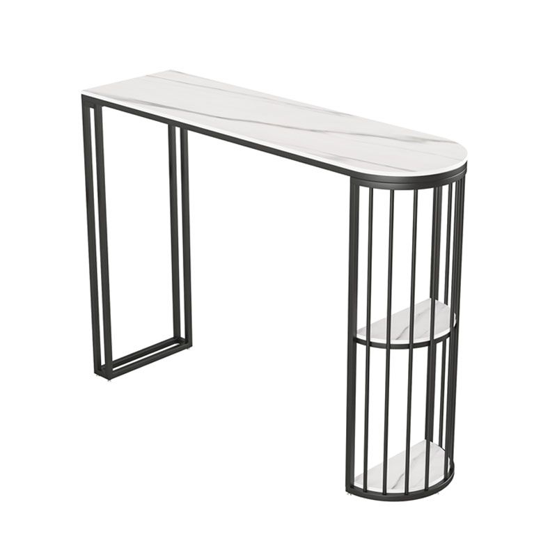 Tavolo da cocktail top in pietra glam in stile 42 pollici in metallo tavolo da base in metallo