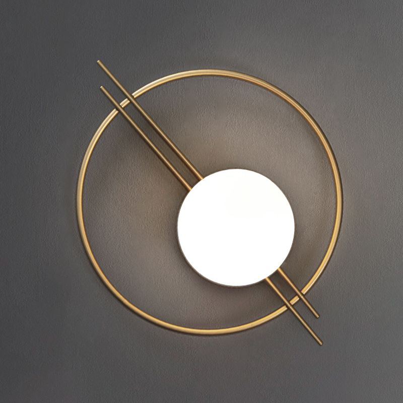 Circle Lounge SCONCE LICHT IJZER 1 HOOFD POSTMODERNE WANDELE LICHTING IN ZWART/MESS