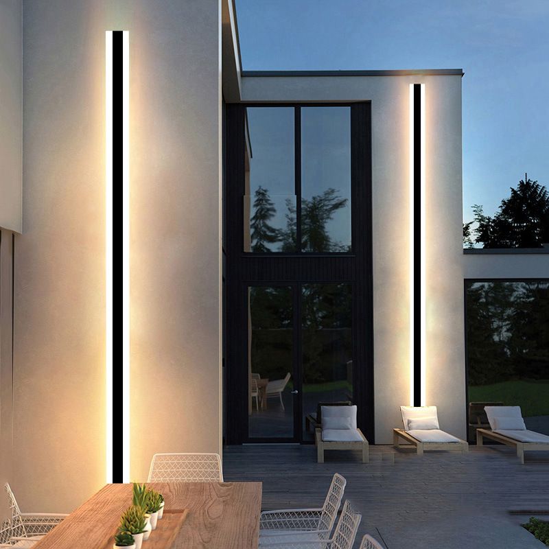 Black LED Wall Lamp in Modern Minimalist Acrylic Linear Wall Light