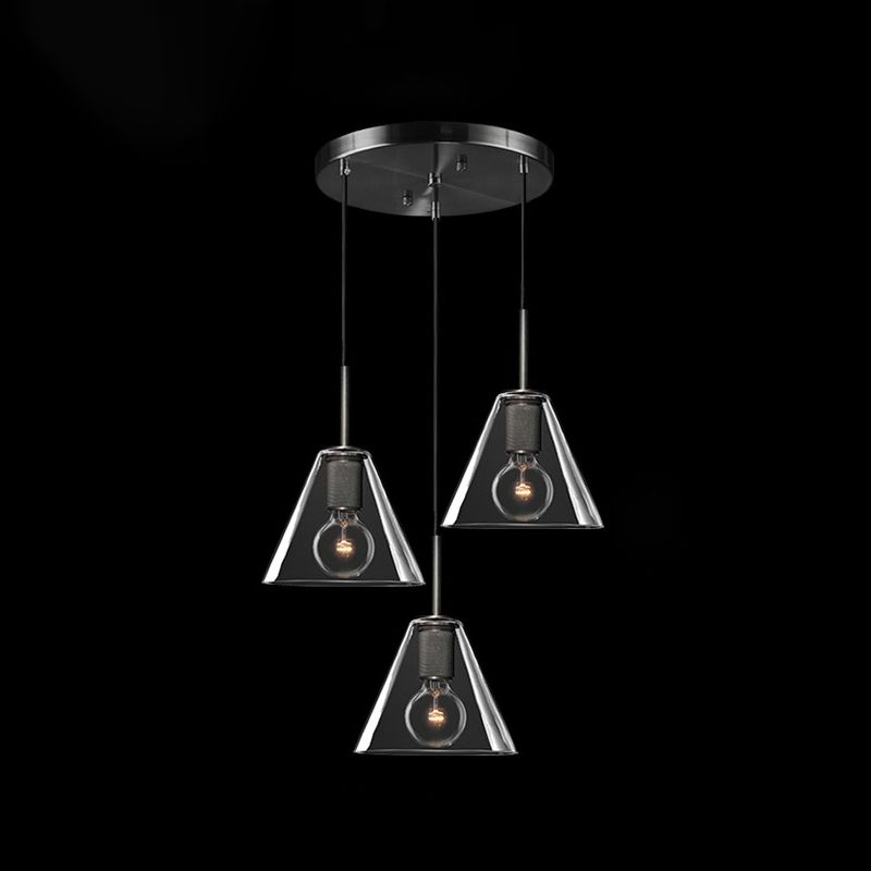 Glasschattierter Anhänger Leuchte zeitgenössischer Stil Bronze Suspension Anhänger Licht