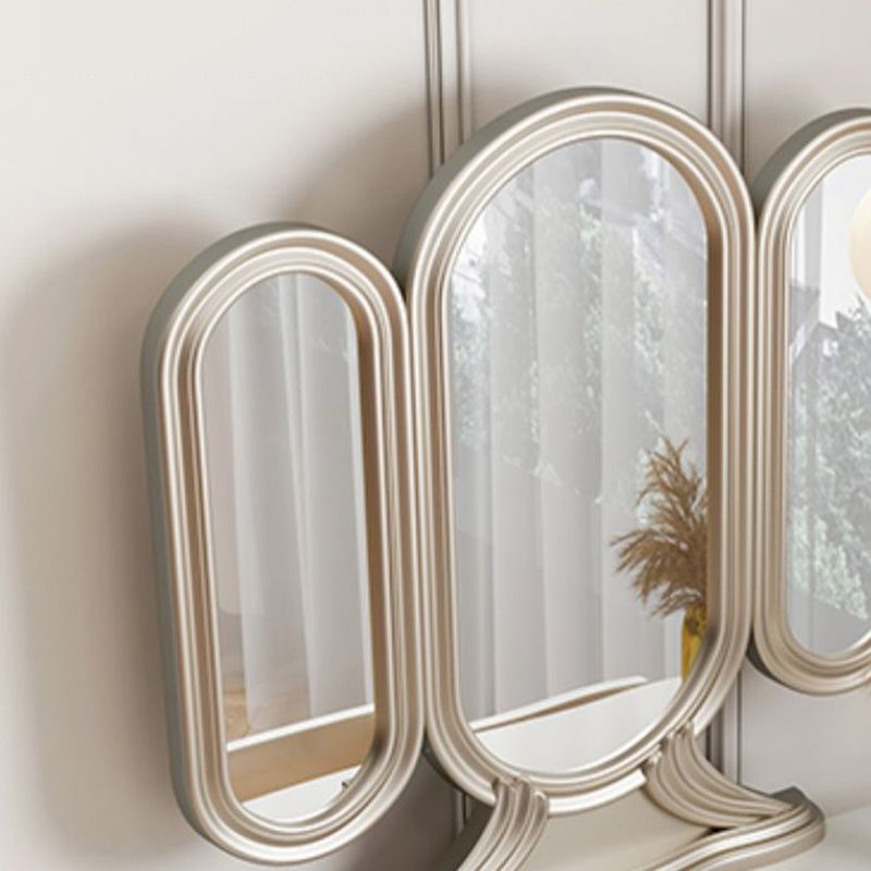 Victorian Storage Makeup Vanity Desk Bedroom Dressing Table Stool Set with 3 Drawers