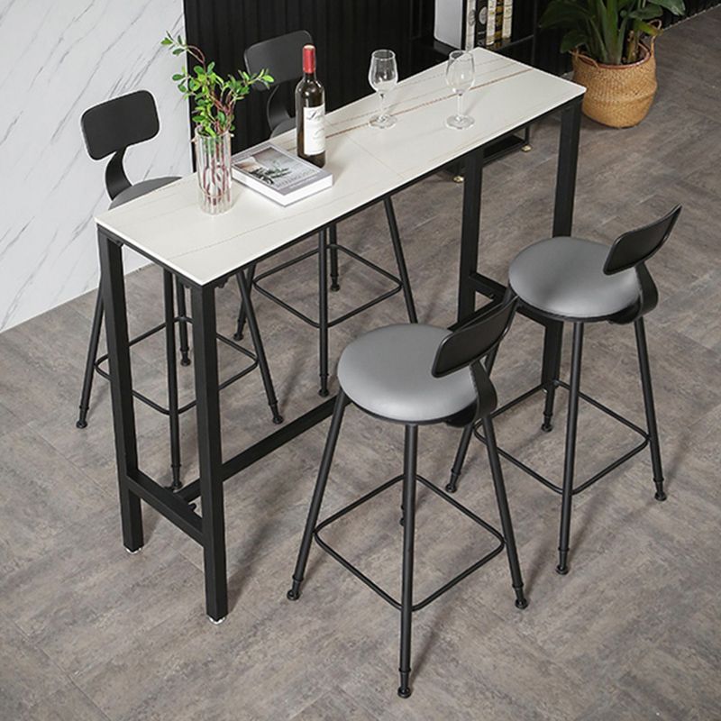 Modern Rectangle Stone Counter Table 1/3/5 Pieces Bar Table Set for Balcony