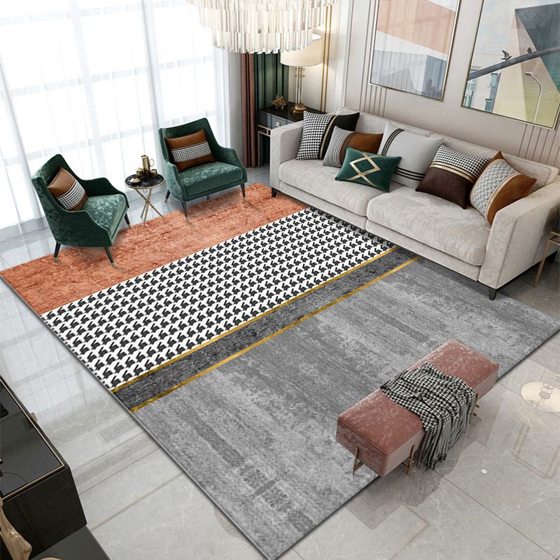 Tapis de contraste moderne moderne rose tapis de support sans glissement pour décoration intérieure