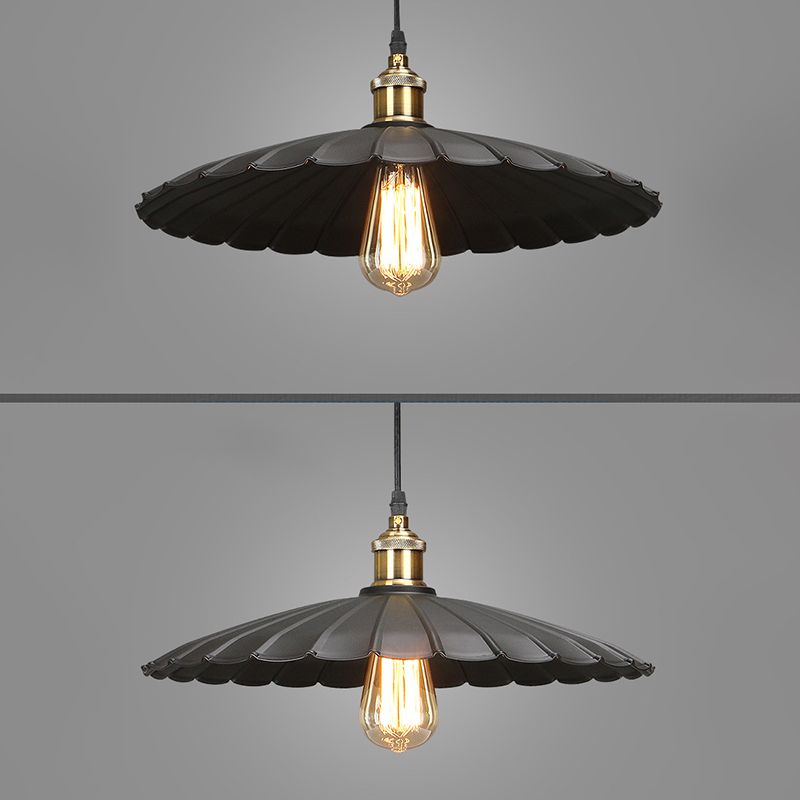 Zwart single hanger licht in industrieel retro -stijl smeedijzeren hangend licht voor coffeeshop